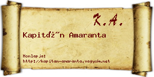 Kapitán Amaranta névjegykártya